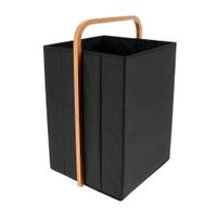 CESTO ROPA CUADRADA CON ASAS BAMBÚ NEGRO