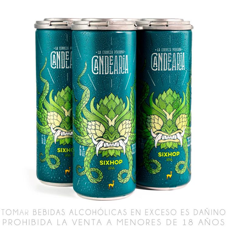 Fourpack Cerveza Artesanal Candelaria Sixhop Lata 355ml
