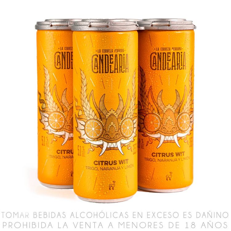 Fourpack Cerveza Artesanal Candelaria Citrus Wit Lata 355ml