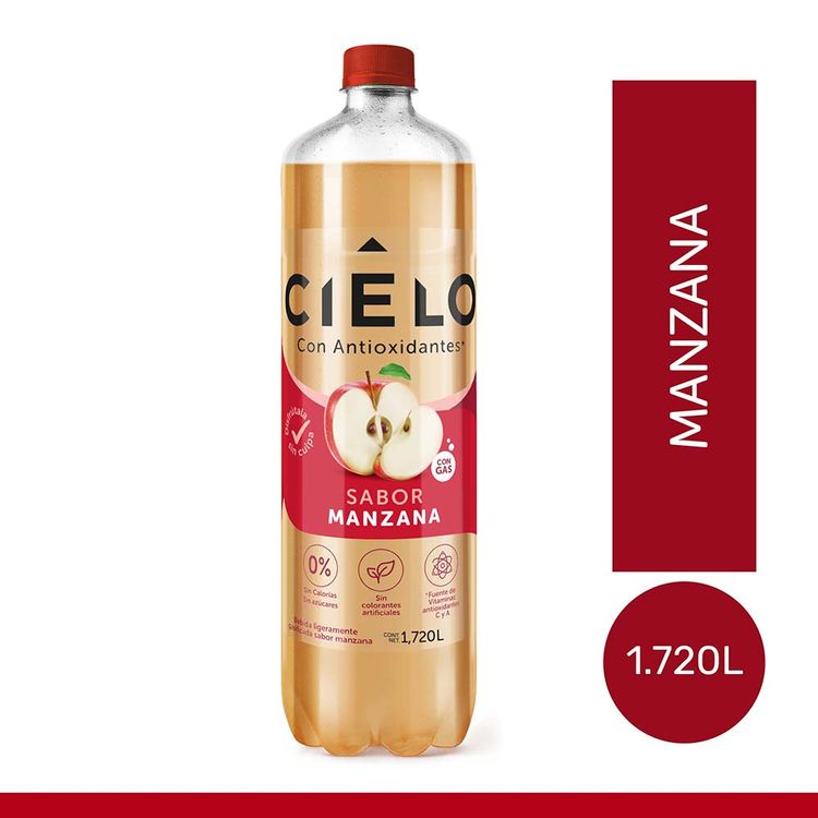 Agua Gasificada con Antioxidantes Cielo Manzana Botella 1.72L