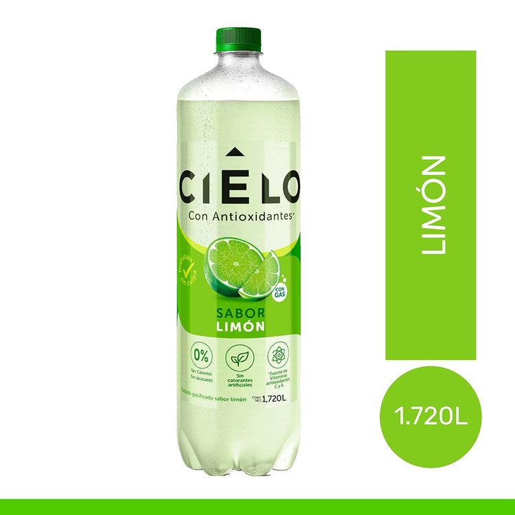 Agua Gasificada con Antioxidantes Cielo Limón Botella 1.72L