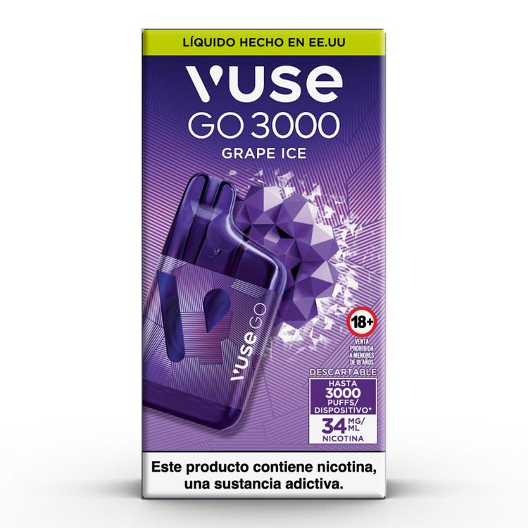 Vapeador Vuse Go Grape Ice 3000 Puffs