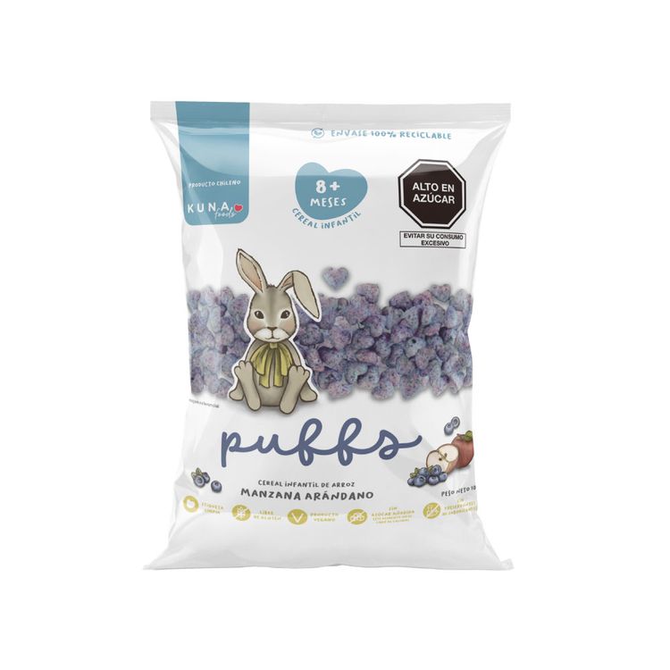 Cereal Infantil Kuna Puffs Manzana y Arándanos 10g
