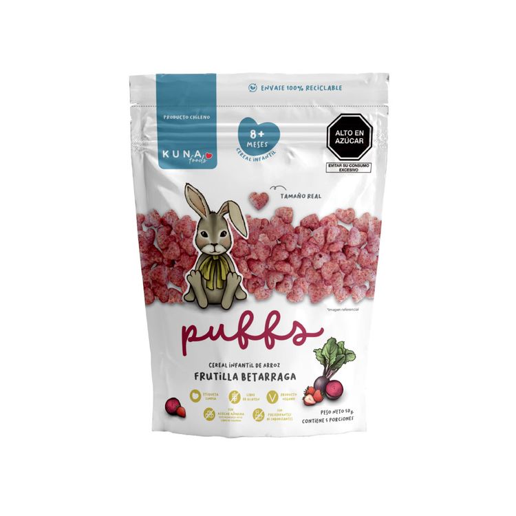 Cereal Infantil Kuna Puffs Fresa y Beterraga 50g