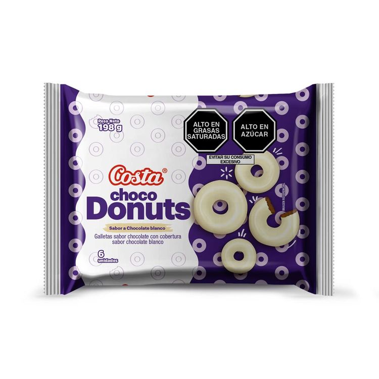 Galleta Choco Donuts Chocolate Blanco 6un