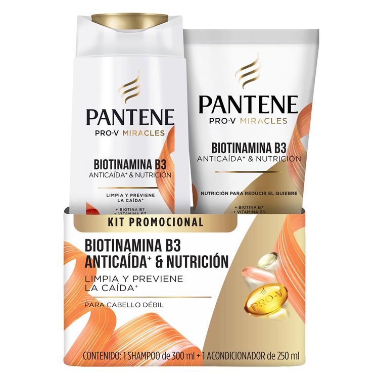 Pack Pantene ProV Miracles Biotinamina B3: Shampoo 300ml + Acondicionador 250ml