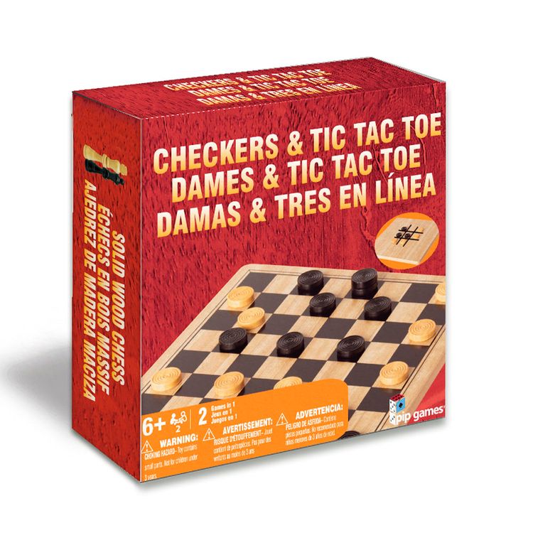 Damas Tres en Raya de Madera Maciza