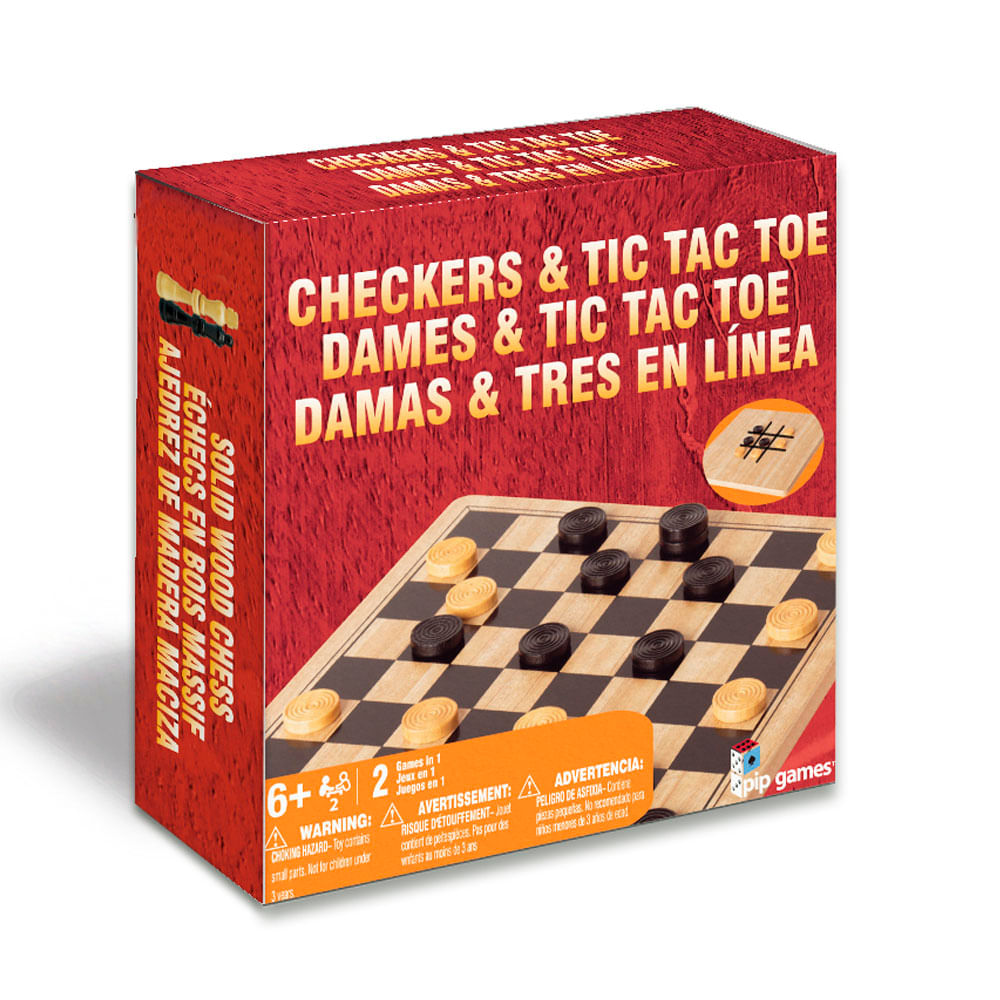 Damas Tres en Raya de Madera Maciza