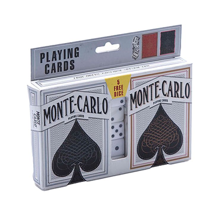 Set de 2 Cartas de Póker Monte Carlo + 5 dados
