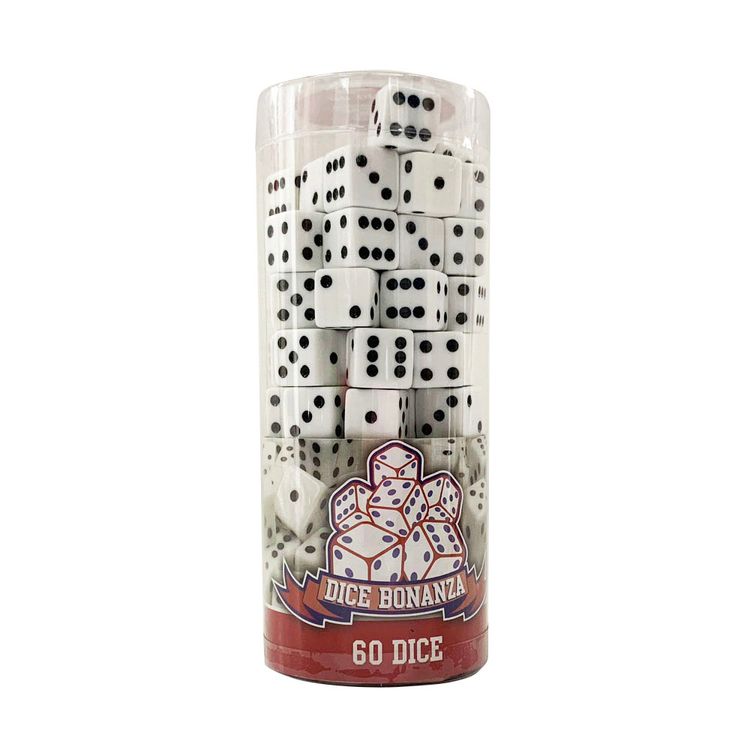 60 Dados Blancos con Puntos Negros