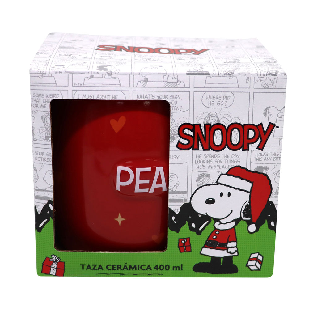 Mug Emboss 400ml Rojo Snoopy Navidad 2025