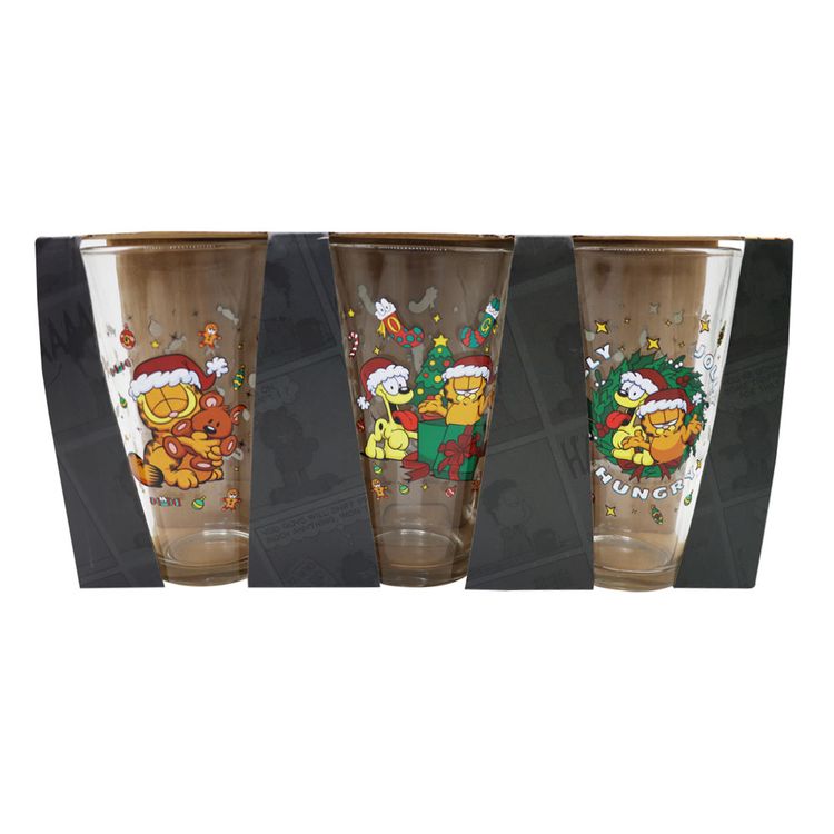 Set Vasos 450ml x3 Piezas Garfield Navidad 2025 Set Vasos 450ml x3 Piezas Garfield Navidad 2025