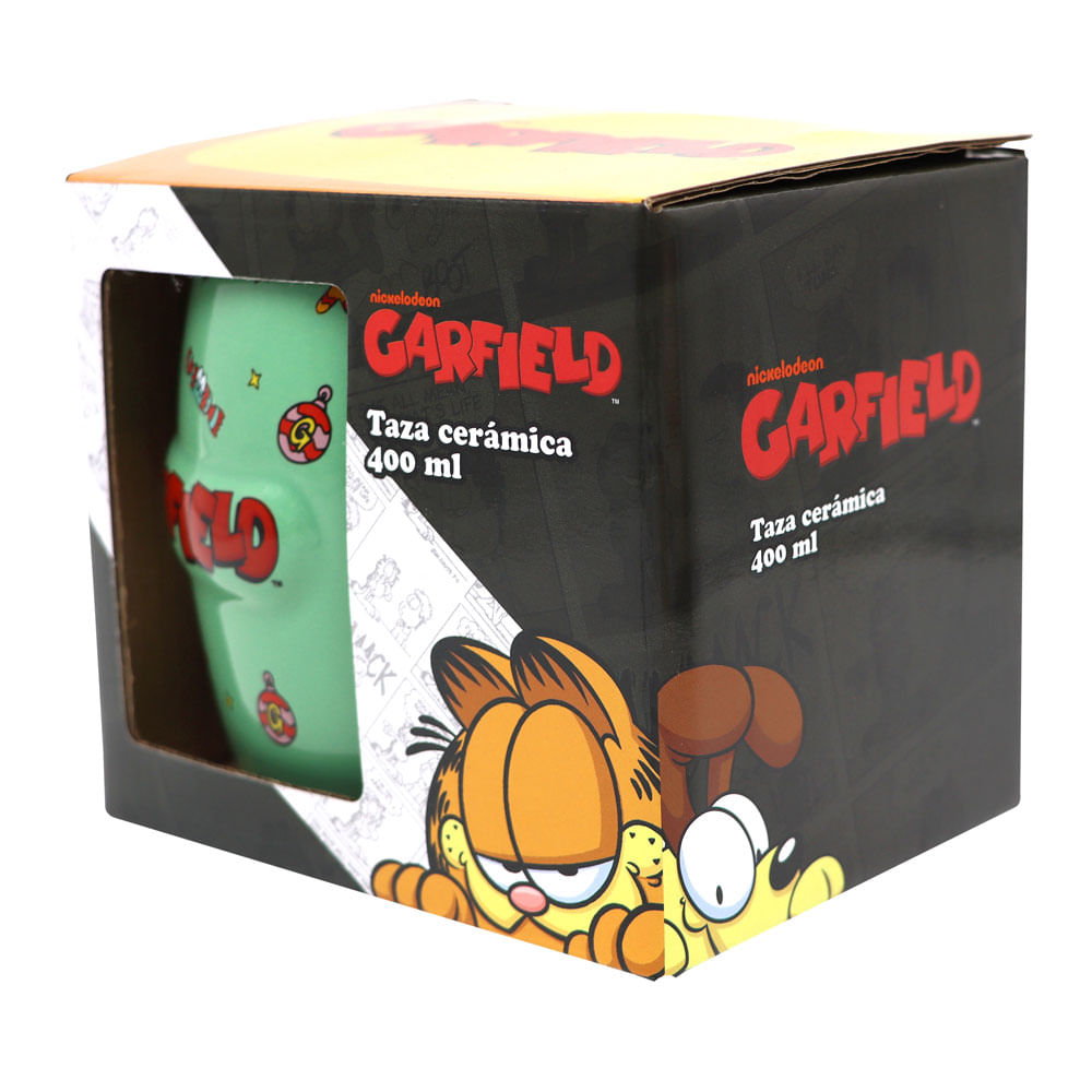 Mug Emboss 400ml Menta Garfield Navida25