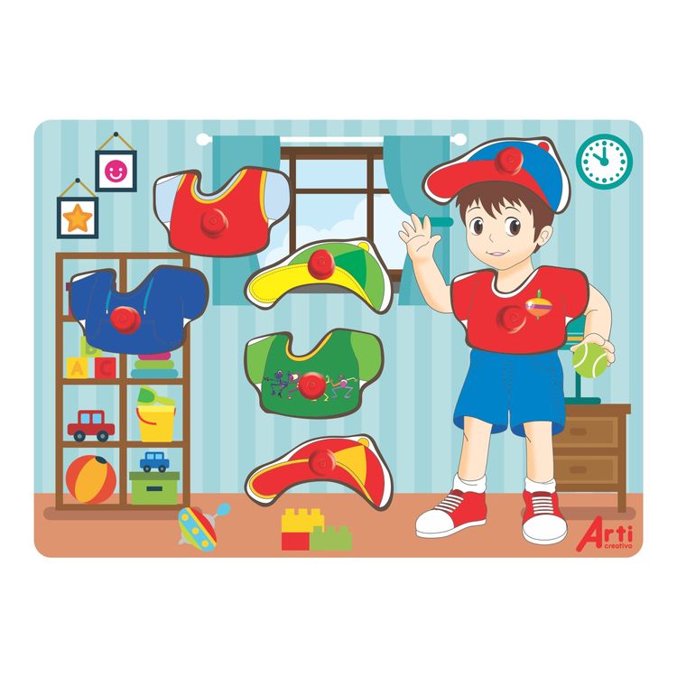 Juego Educativo de Madera Dress Up Boy Arti Creativo