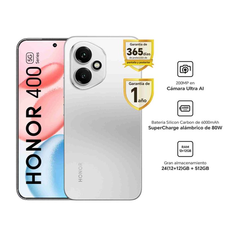 Smartphone Honor 400 12GB+512GB Meteor Silver
