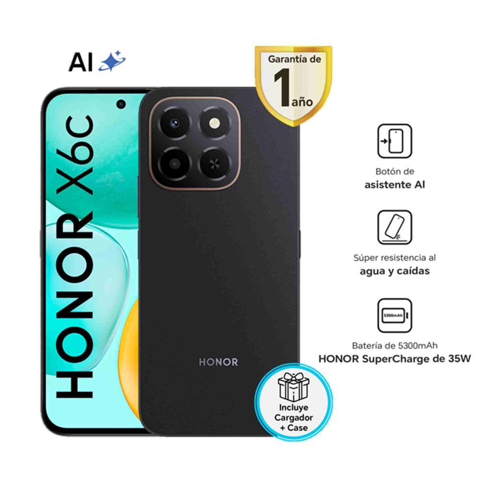 Smartphone Honor X6C 6GB+256GB Midnight Black