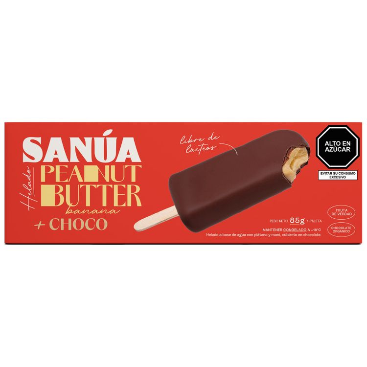 Paleta de Helado Sanúa Plátano, Maní y Chocolate 85g