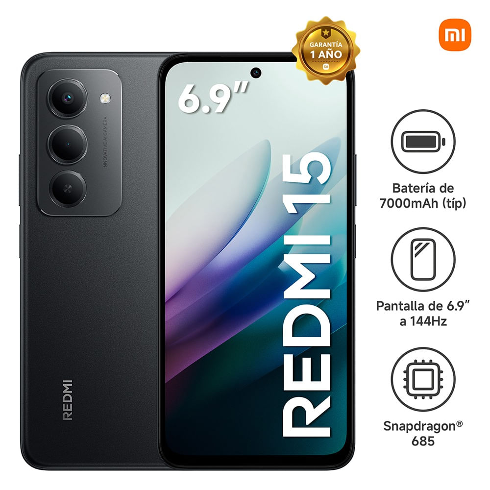 Smartphone Xiaomi Redmi 15 Midnight Black 8GB 256GB