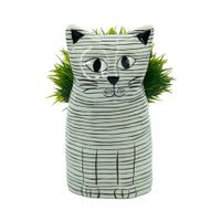 Planta Articial Outzen Maceta Gato Rayas17.5cm