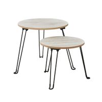 Set 2 Mesas Centro M+Design Win Natural y Negro