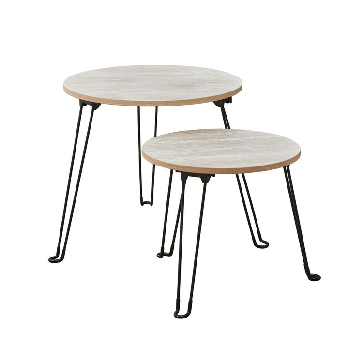 Set 2 Mesas Centro M+Design Win Natural y Negro