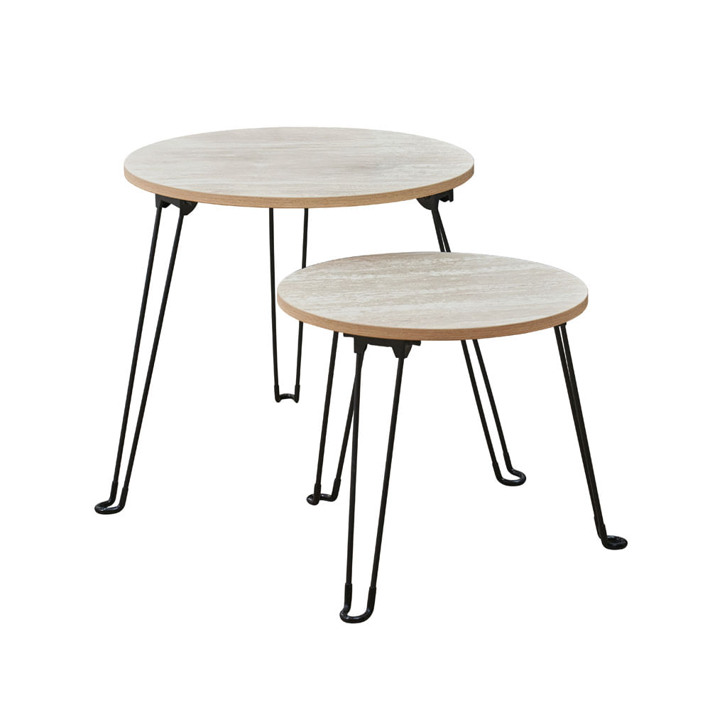 Set 2 Mesas Centro M+Design Win Natural y Negro