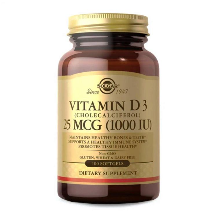 Vitamina D3 25MCG Solgar 100 Cápsulas
