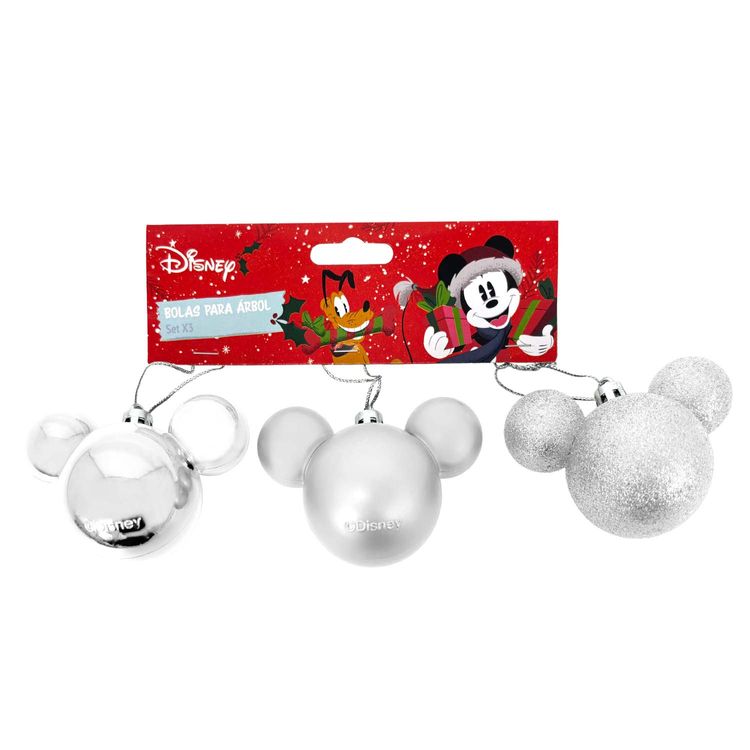 Set 3 Esferas Navideñas Plateadas
