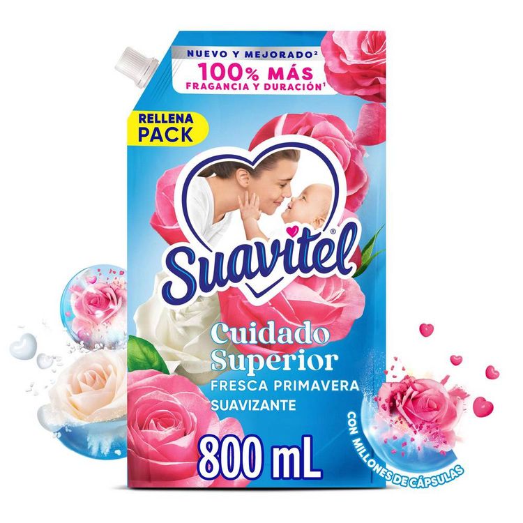 Suavizante de Telas Suavitel Cuidado Superior Fresca Primavera 800ml