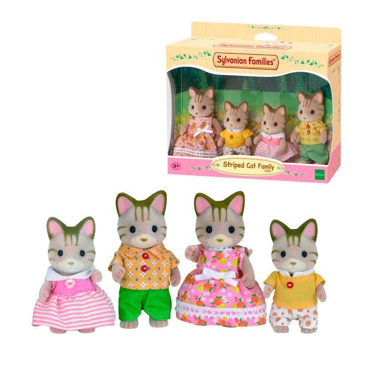 Familia Gato Rayas Sylvanian