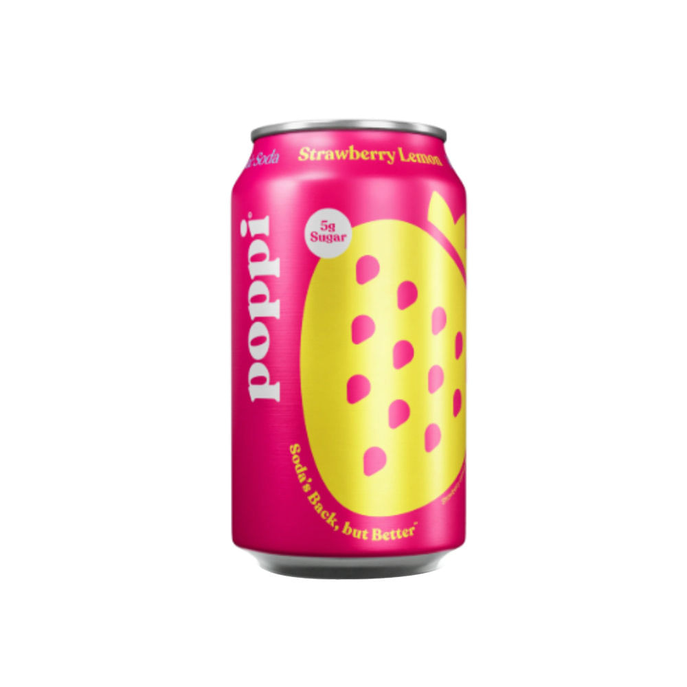 Bebida Prebiótica Gasificada Poppi Strawberry Lemon Lata 355ml