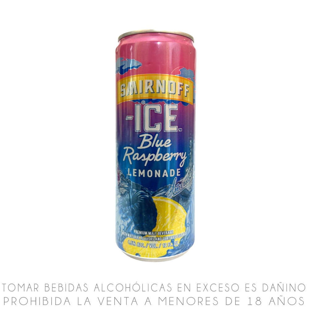 Bebida Smirnoff Ice Lemonade Blue Raspberry Lata 355ml