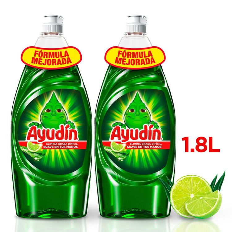 Twopack Lavavajillas Líquido Ayudín Limón y Sábila 900ml