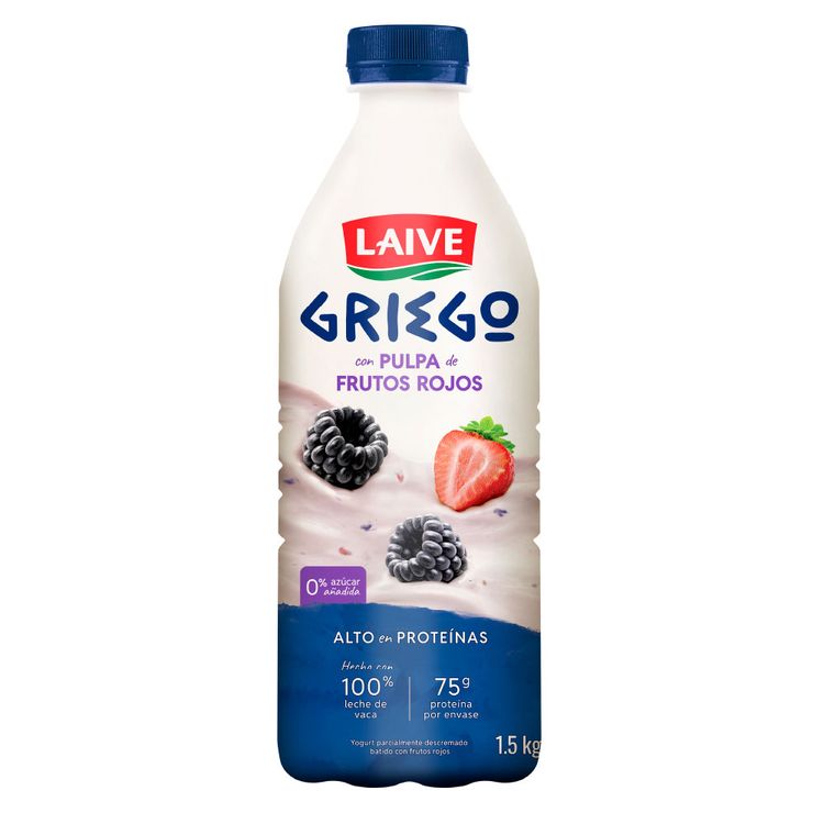 Yogurt Batido Laive Griego Frutos Rojos Botella 1.5kg