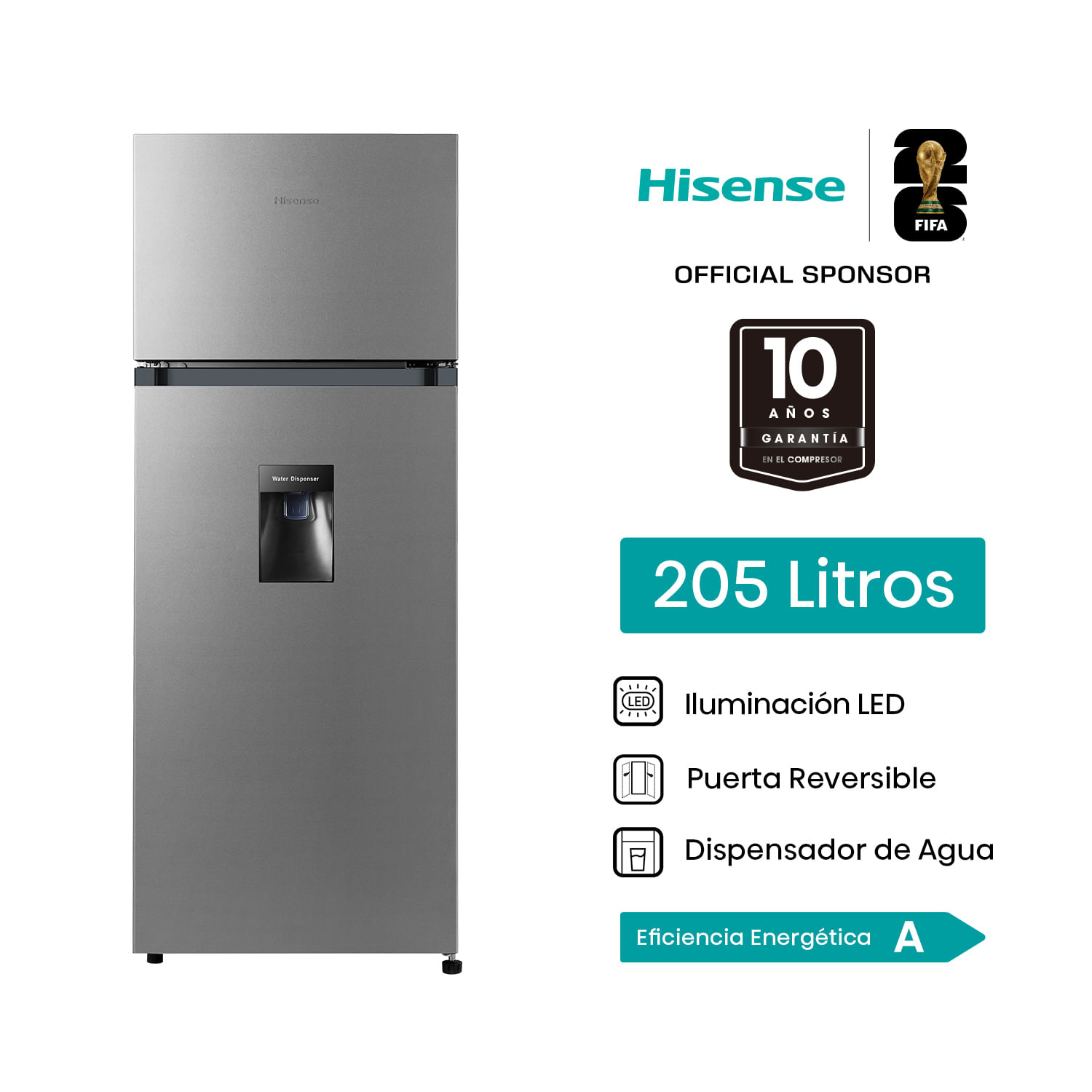 Refrigeradora Hisense Top Mount 205L RD267H Desfrost