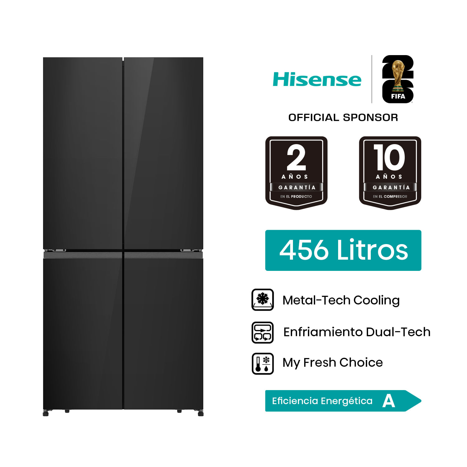 Refrigeradora Hisense 4door 456L RQ5P470NE1A