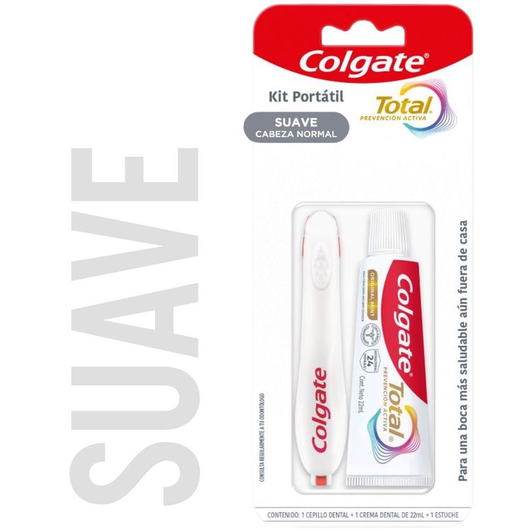 Kit Portátil Colgate Total: Cepillo de Dientes + Pasta de Dientes 22ml