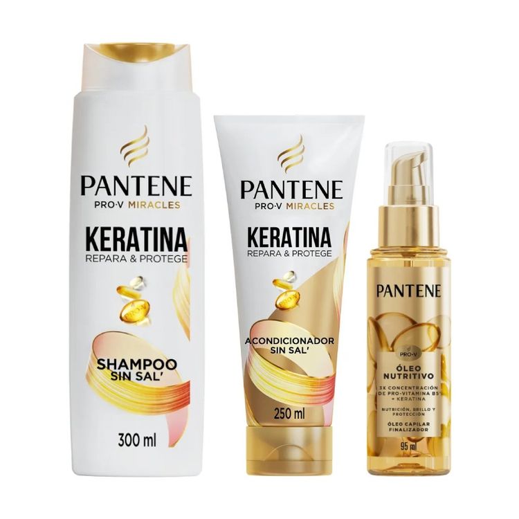 Pack Pantene Pro-V Keratina: Shampoo + Acondicionador + Óleo