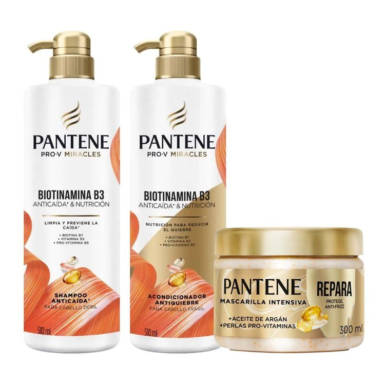 Pack Pantene Pro-V Anticaída: Shampoo + Acondicionador + Mascarilla Repara