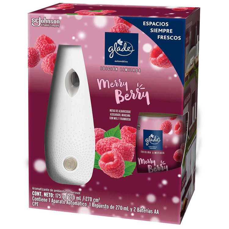 Aromatizante Glade Automático Merry Berry 270ml + Aparato