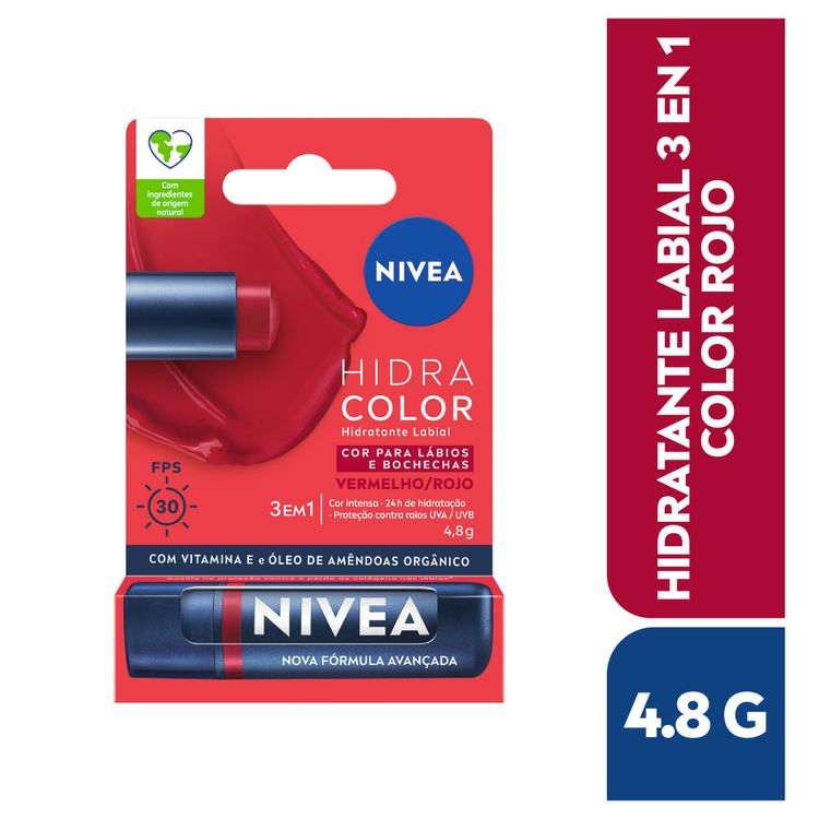 Bálsamo Labial Nivea Hidra Color Rojo