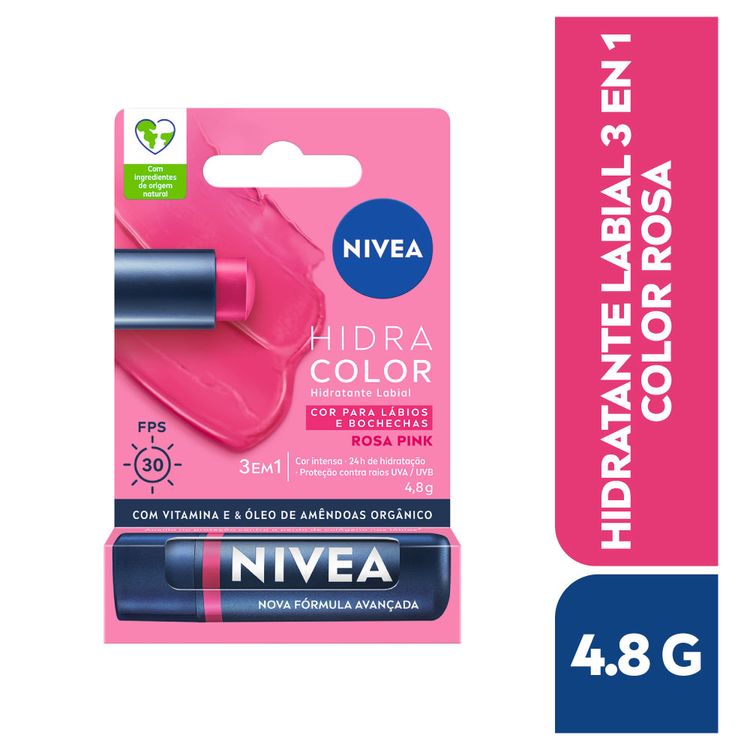 Bálsamo Labial Nivea Hidra Color Rosa