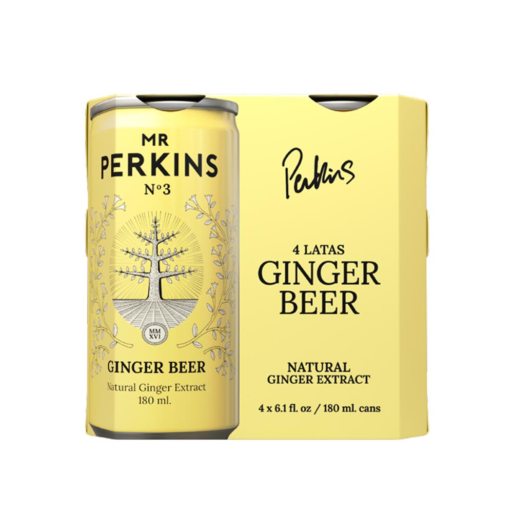 Fourpack Ginger Beer Mr Perkins Lata 180ml