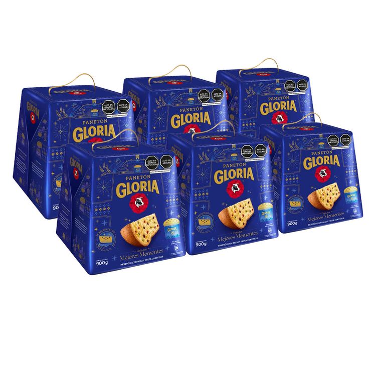 Sixpack Panetón Gloria Caja 900g
