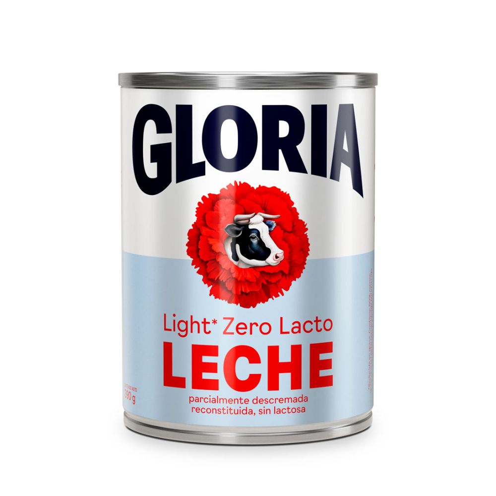 Leche Light Gloria Zero Lacto Lata 390g