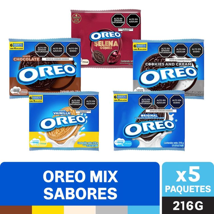 Pack Galletas Oreo: Original + Selena Gomez + Chocolate + Golden + Cookies & Cream
