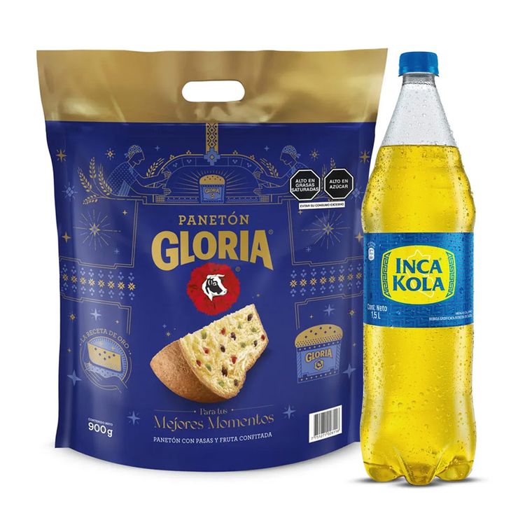 Panetón Gloria Doypack 900g + Gaseosa Inca Kola Botella 1.5L