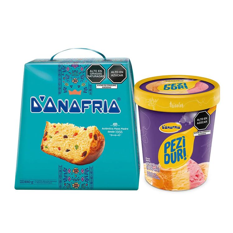 Panetón Donofrio Caja 880g + Helado Peziduri Tricolor 900ml