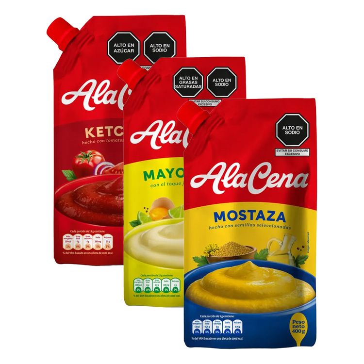 Pack Alacena: Mayonesa 475g + Ketchup 380g + Mostaza 400g