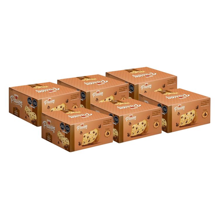 Sixpack Panetón Gloria Pasión con Chispas Chocolate Caja 500g